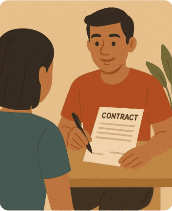 sign a contract with trainer.